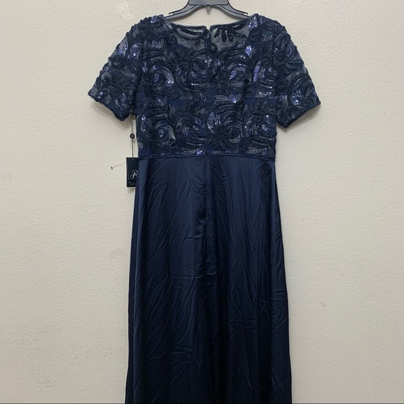 Adrianna Papell High-Low Beaded Soutache Maxi - Picture 10 of 12